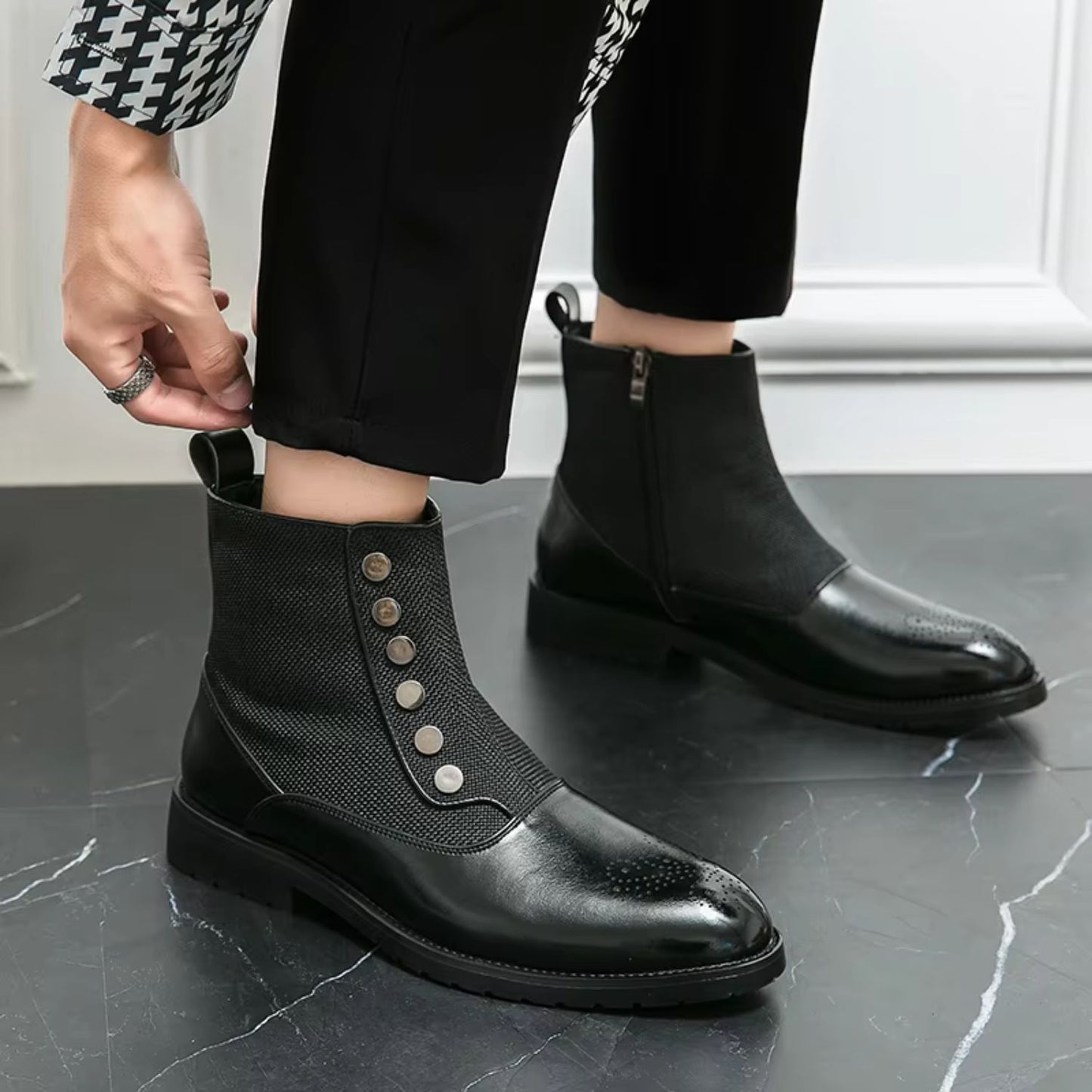 Elegant Leather Dress Boots | Revangiol