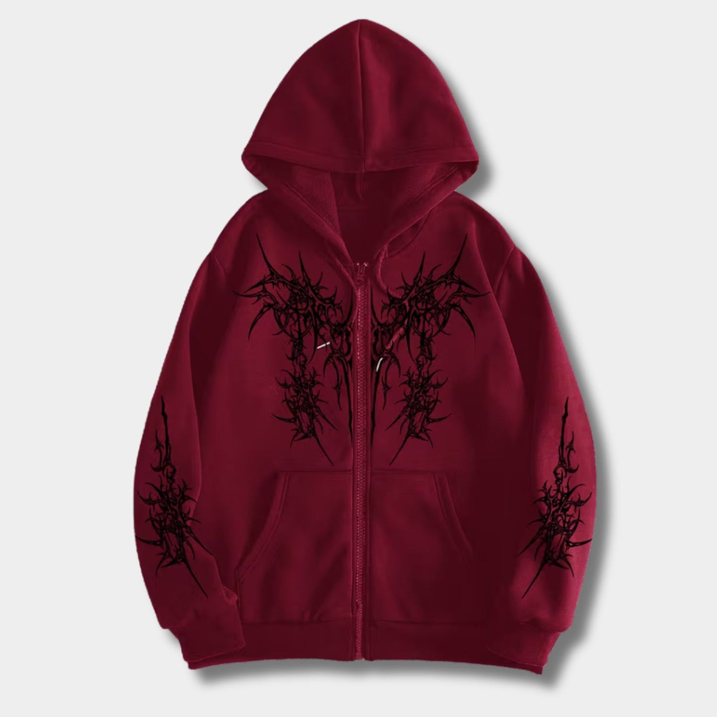 Gothic Dark Streetwear Zip Hoodie | Revangiol