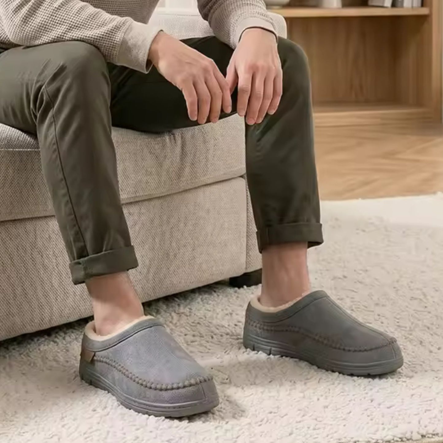 Warm Lined Moccasin Slippers | Revangiol