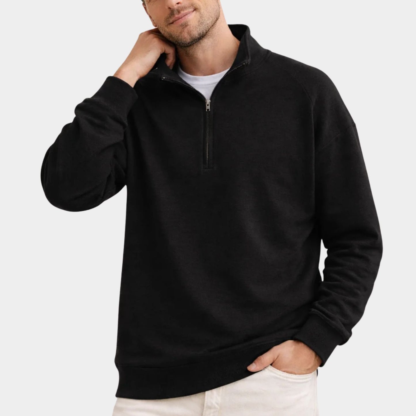 Stand Collar Fleece Quarter-Zip | Revangiol