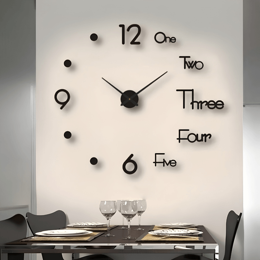 Minimalist Black Designer Wall Clock | Revangiol