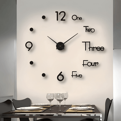 Minimalist Black Designer Wall Clock | Revangiol