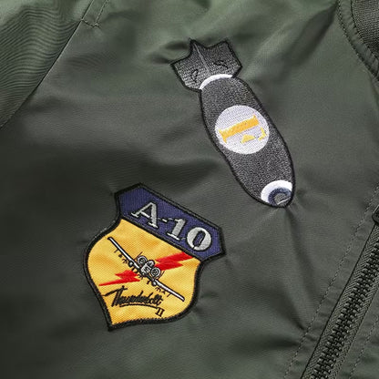Embroidered Flight Aviator Jacket | Revangiol