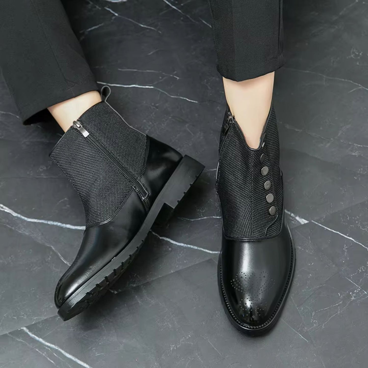 Elegant Leather Dress Boots | Revangiol