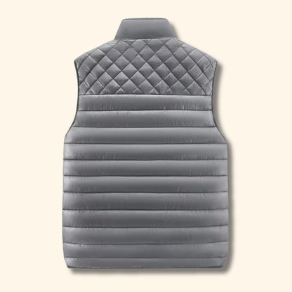 Quilted Stand Collar Puffer Vest | Revangiol