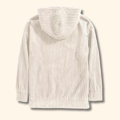 Textured Corduroy Pullover Hoodie | Revangiol