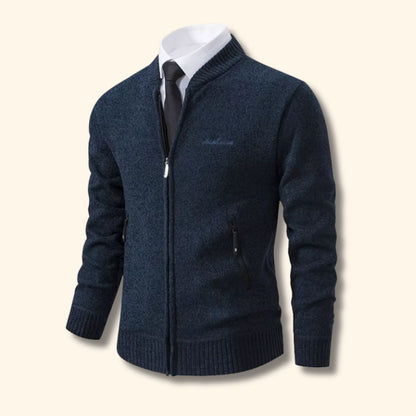 Geometric Zip Knit Cardigan | Revangiol