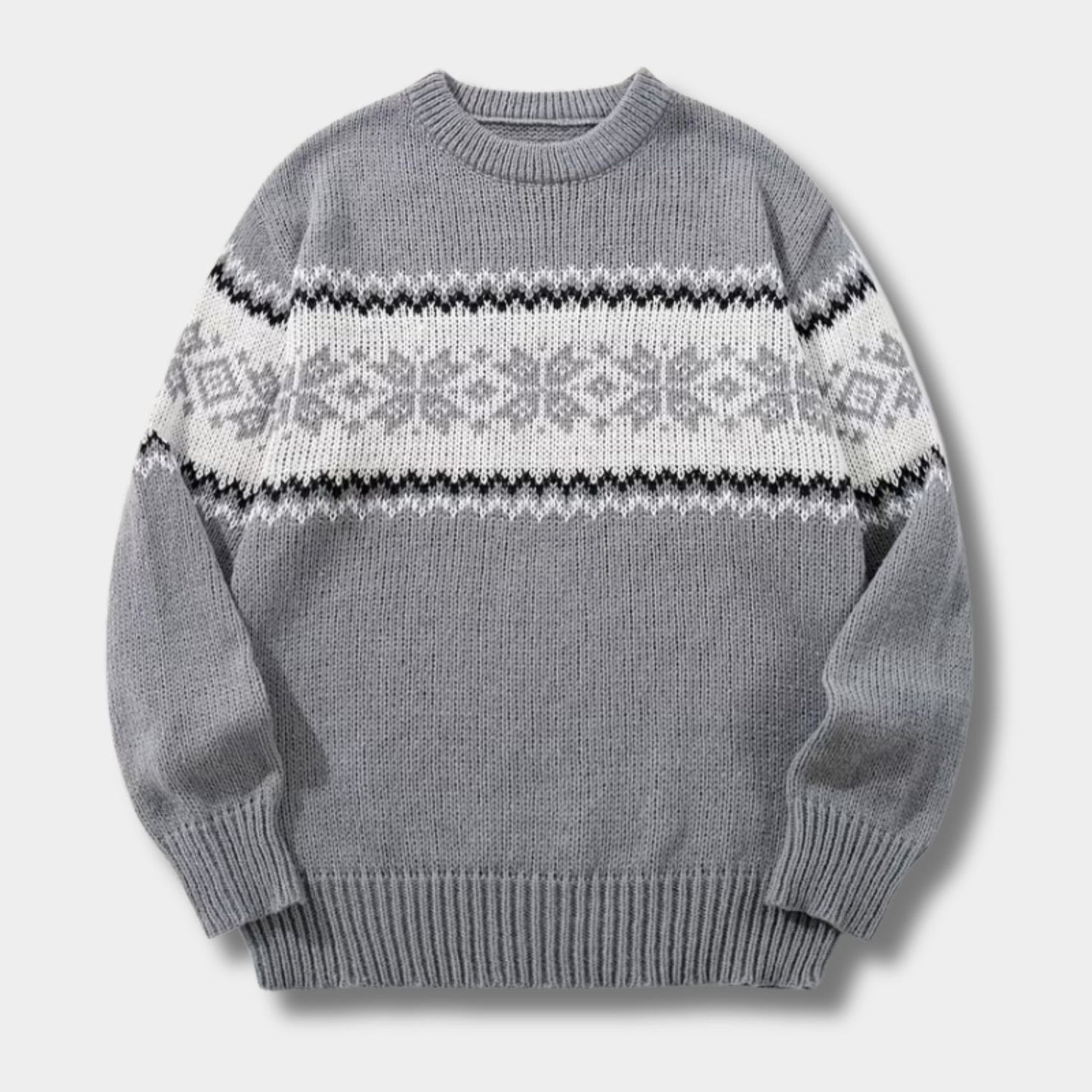 Jacquard Crew Neck Christmas Sweater | Revangiol