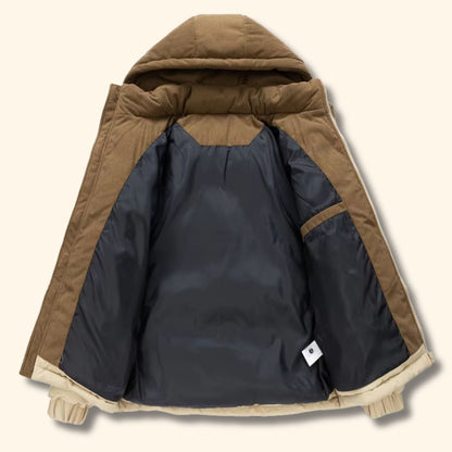 Corduroy Hooded Puffer Jacket | Revangiol