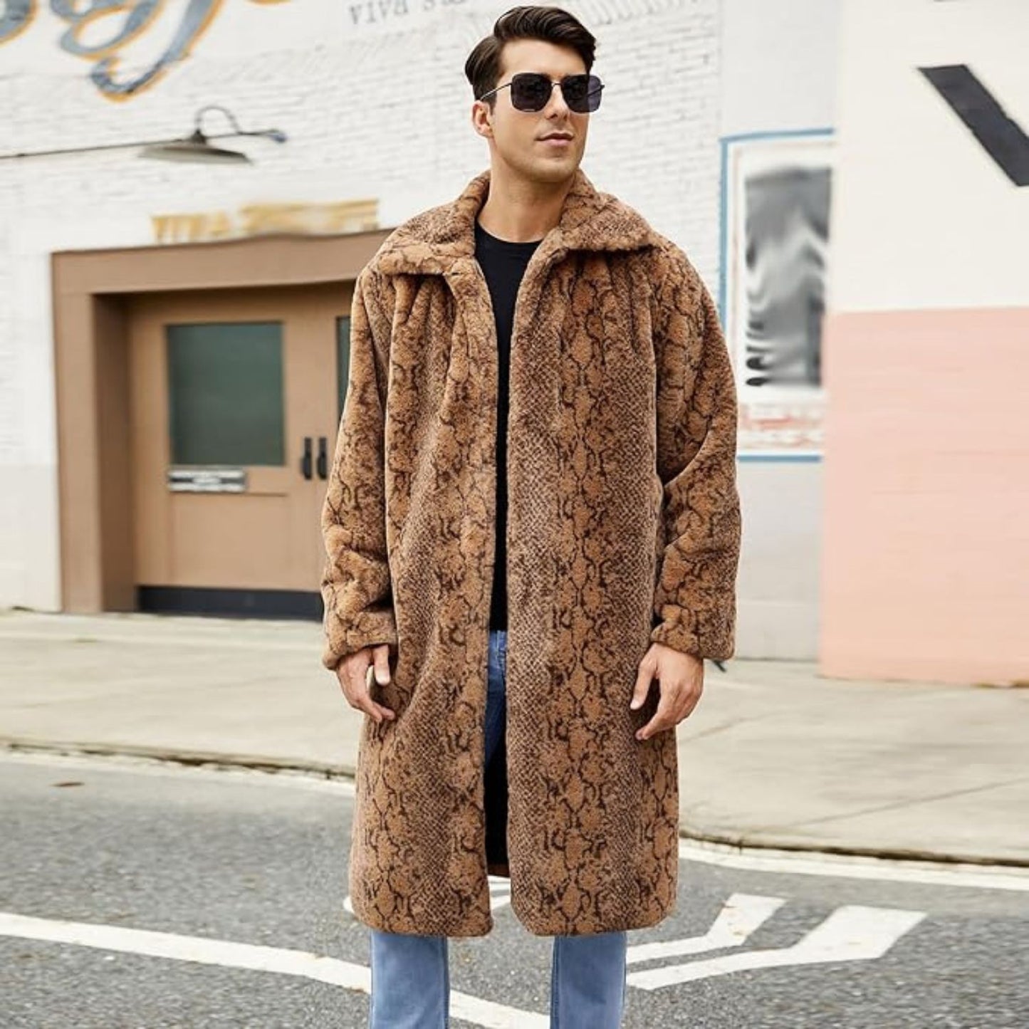 Textured Statement Fur Coat | Revangiol