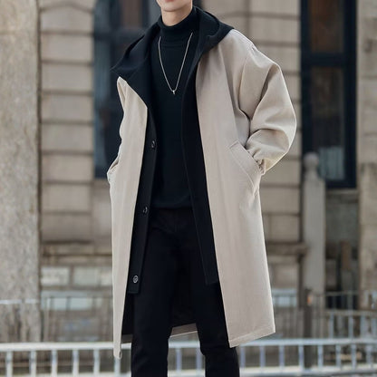 Color Block Hooded Over Coat | Revangiol