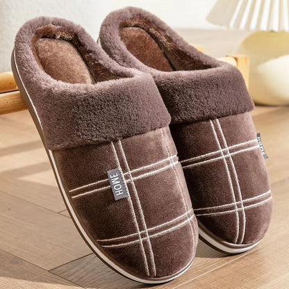 Padded Checked Fleece Slippers | Revangiol