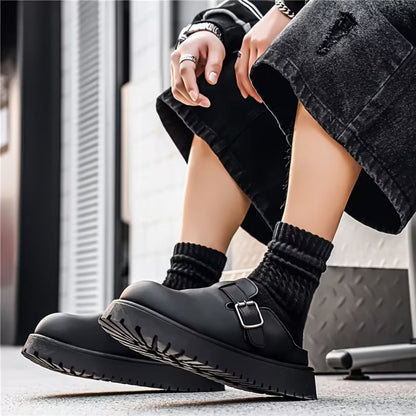 Adjustable Buckle Leather Clogs | Revangiol