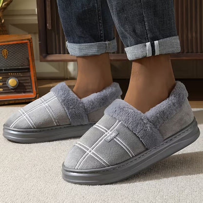 Plaid Fleece Slip-On Slippers | Revangiol