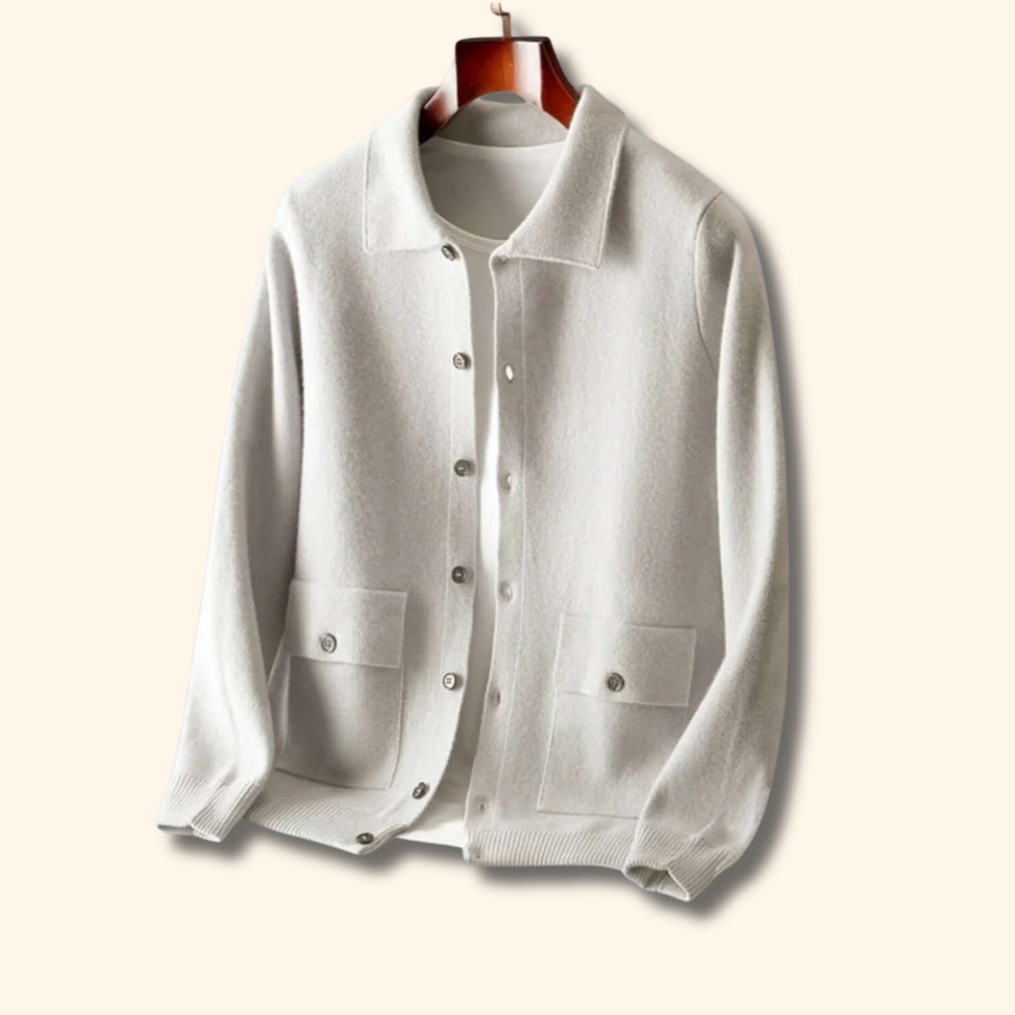 Collared Button Knit Cardigan | Revangiol