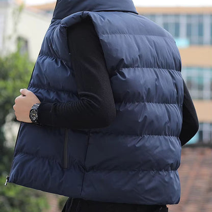 Quilted Zip-Up Puffer Vest | Revangiol