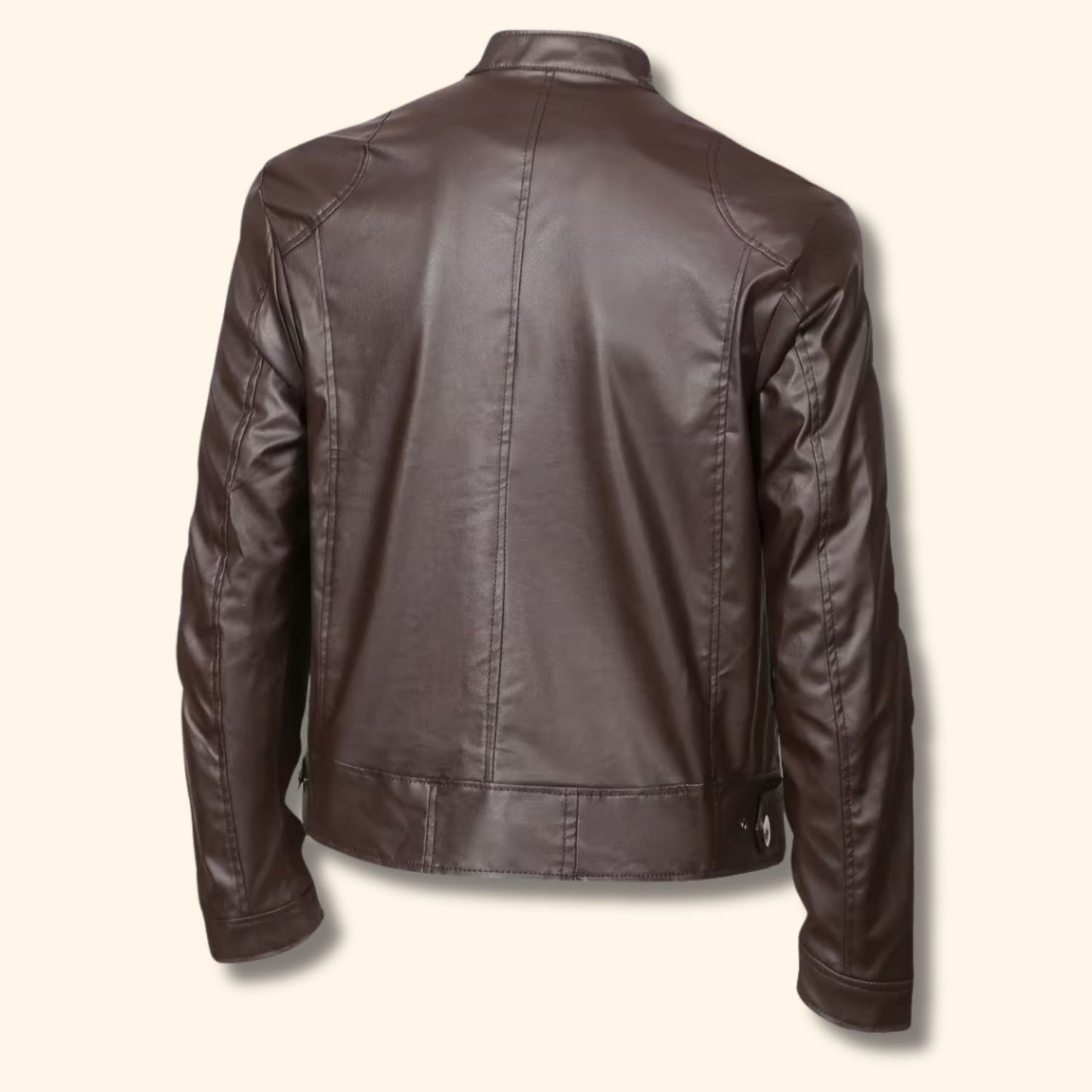 Heritage Stand Collar Leather Jacket | Revangiol