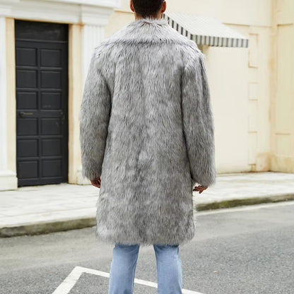 Wide Collar Shaggy Fur Coat | Revangiol