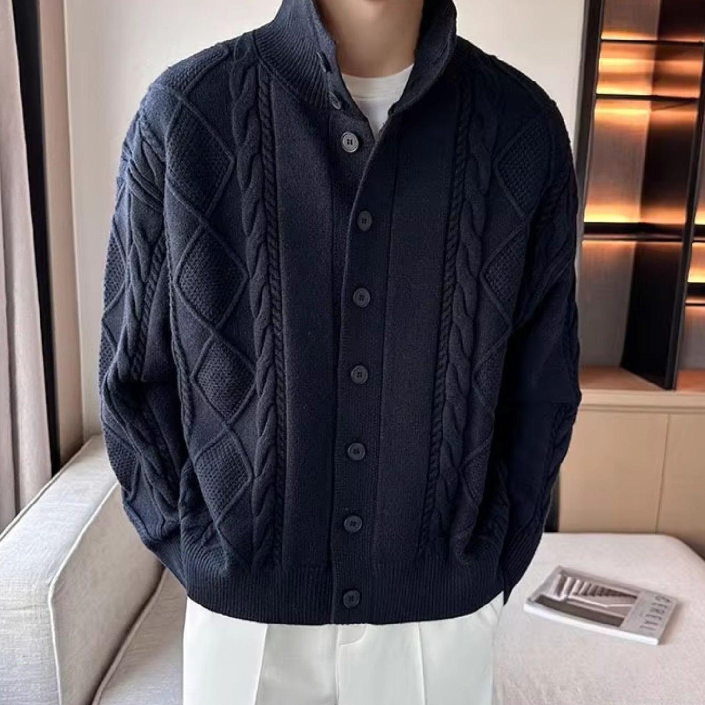Chunky Collar Knit Sweater | Revangiol