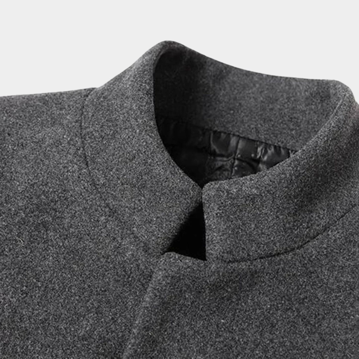 High Neck Wool Blend Over Coat | Revangiol