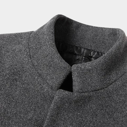 High Neck Wool Blend Over Coat | Revangiol