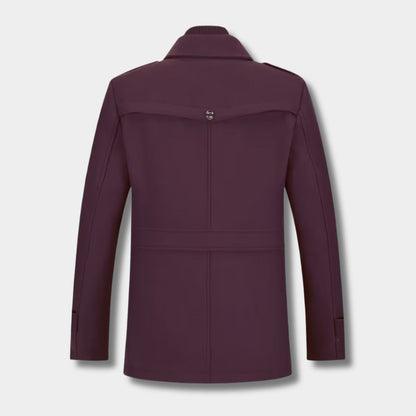 High Neck Fleece Pea Coat | Revangiol