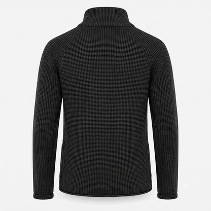 Textured Stand Collar Cardigan | Revangiol