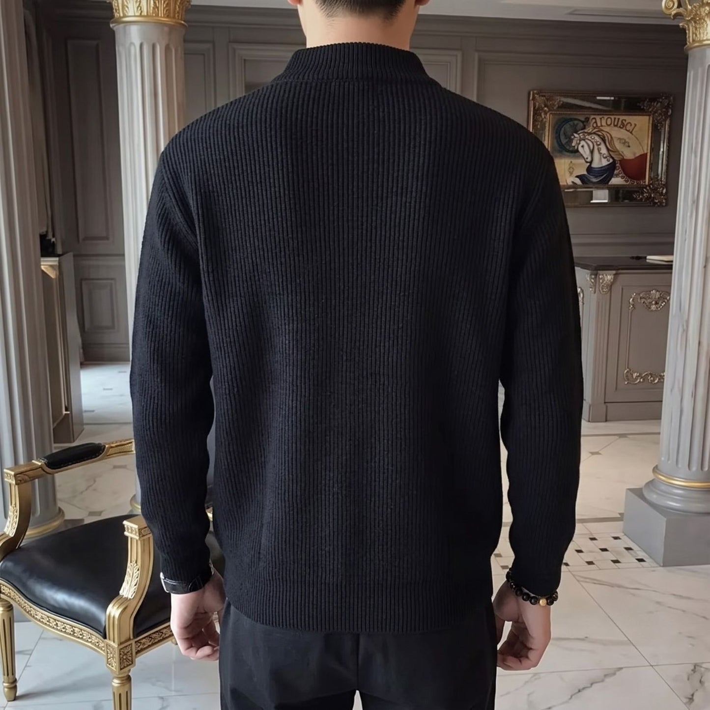 Ribbed Zip Knit Cardigan | Revangiol
