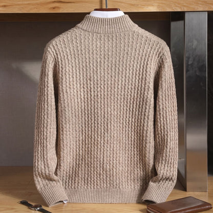 Textured Zip Knit Cardigan | Revangiol