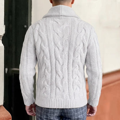 Cable Shawl Collar Cardigan | Revangiol