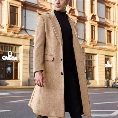 Notched Lapel Wool Over Coat | Revangiol