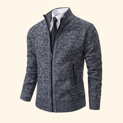 Zip-Up Mock Neck Cardigan | Revangiol